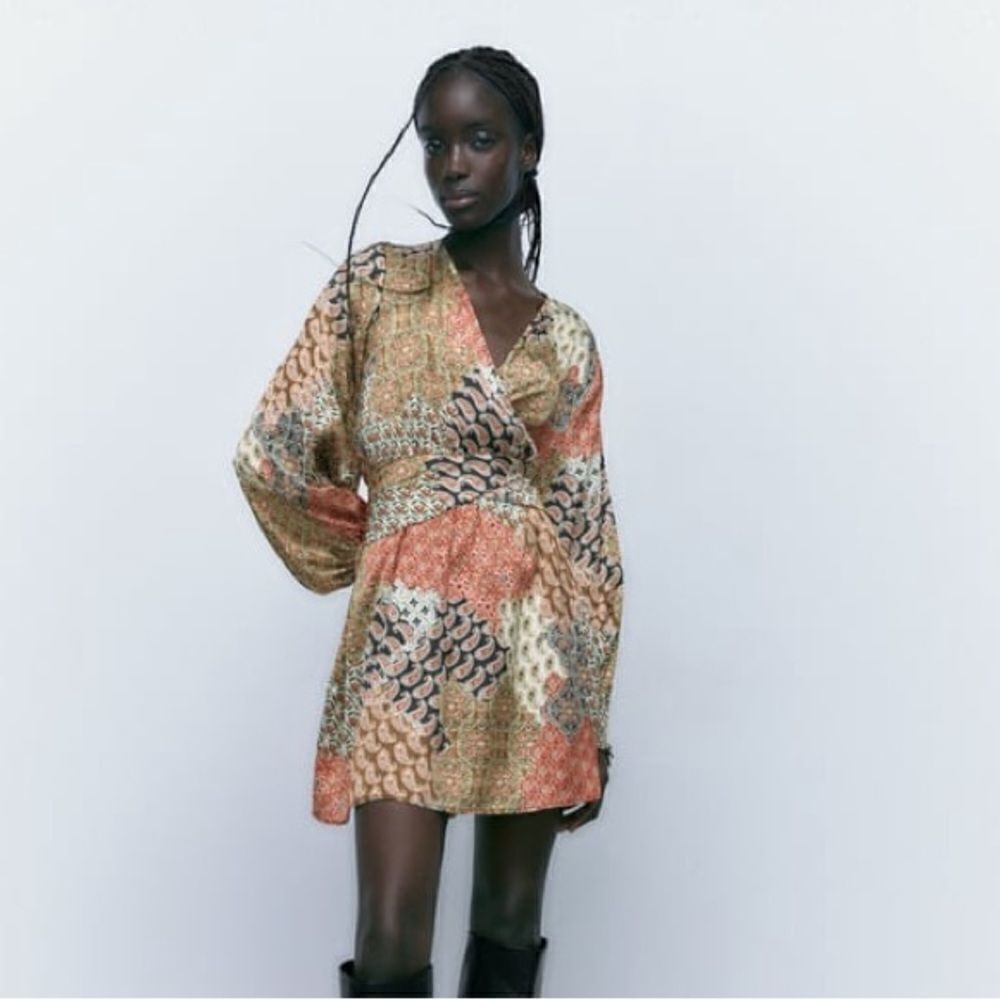 ZARA PRINTED DRESS MULTICOLORED - Picture 2 of 7